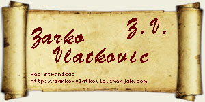 Žarko Vlatković vizit kartica